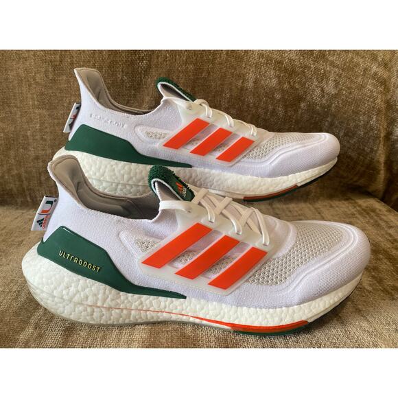 Adidas Ultraboost Miami Hurricanes GX Running Shoes Mens 12.5